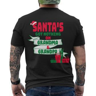 Santas Got Nothing On Grandma And Grandpa Christmas Men's Crewneck Short Sleeve Back Print T-shirt - Monsterry DE