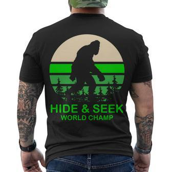 Sasquatch Hide And Seek World Champion V2 Men's Crewneck Short Sleeve Back Print T-shirt - Monsterry UK
