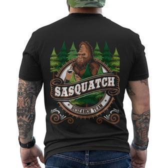 Sasquatch Research Team Funny Bigfoot Fan Men's Crewneck Short Sleeve Back Print T-shirt - Monsterry
