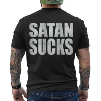 Satan Sucks Tshirt Men's Crewneck Short Sleeve Back Print T-shirt - Monsterry UK