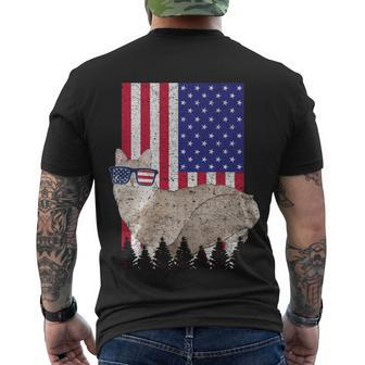 Sausage Patriotic Cat Usa Pride American Flag Funny Gift Men's Crewneck Short Sleeve Back Print T-shirt - Monsterry AU