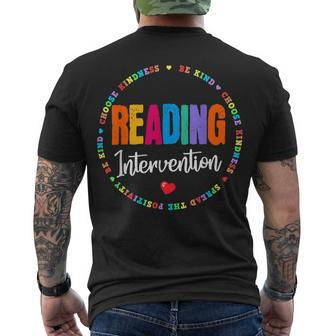 School Support Specialist Teacher Squad Reading Intervention V2 Men's T-shirt Back Print - Seseable