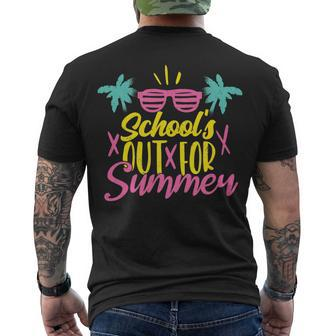 Schools Out For Summer Teacher Cool Retro Vintage Last Day Men's T-shirt Back Print - Seseable
