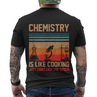 Science Chemistry Is Like Cooking Just Dont Lick The Spoon Men's Crewneck Short Sleeve Back Print T-shirt - Monsterry UK
