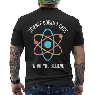 Science Doesnt Care What You Believe Atom Men's Crewneck Short Sleeve Back Print T-shirt - Monsterry