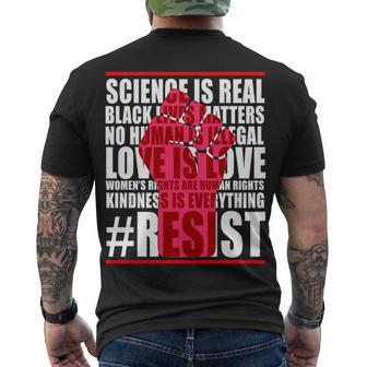 Science Is Real Resist Quote Tshirt Men's Crewneck Short Sleeve Back Print T-shirt - Monsterry CA