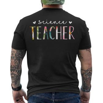 Science Teacher Cute Floral Men's T-shirt Back Print - Seseable