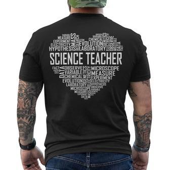 Science Teacher Heart Proud Science Teaching Men's T-shirt Back Print - Seseable