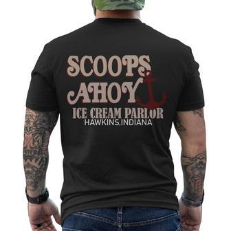 Scoops Ahoy Hawkins Indiana Tshirt Men's Crewneck Short Sleeve Back Print T-shirt - Monsterry AU