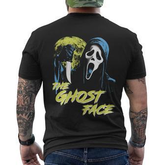 Scream The Ghost Face Halloween Men's Crewneck Short Sleeve Back Print T-shirt - Monsterry CA