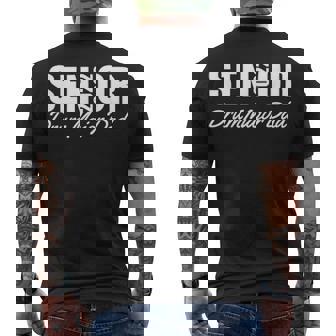 Senior 2022 Drum Major Dad Marching Band Parent Helper Men's T-shirt Back Print - Thegiftio UK