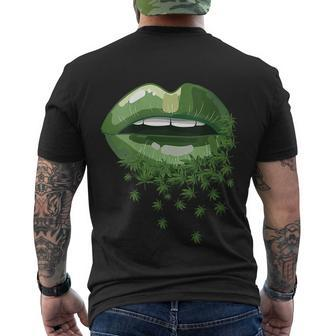 Sexy Lips 420 Cannabis Marijuana Weed Picture Men's T-shirt Back Print - Thegiftio UK