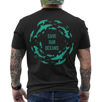 Shark Save Our Oceans Sharks Scuba Diver Men's T-shirt Back Print - Thegiftio UK