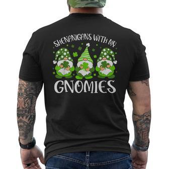 Shenanigans With My Gnomies St Patricks Day Gnome Shamrock Men's T-shirt Back Print - Thegiftio UK