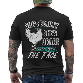 Shes Beauty Shes Grace Farmer & Chicken Lover Men's T-shirt Back Print - Thegiftio UK