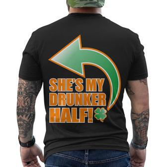 Shes My Drunker Half Funny St Patricks Day Drinking Tshirt Men's Crewneck Short Sleeve Back Print T-shirt - Monsterry CA