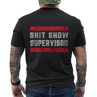 Shit Show Supervisor Sarcastic Distressed Tshirt Men's Crewneck Short Sleeve Back Print T-shirt - Monsterry CA