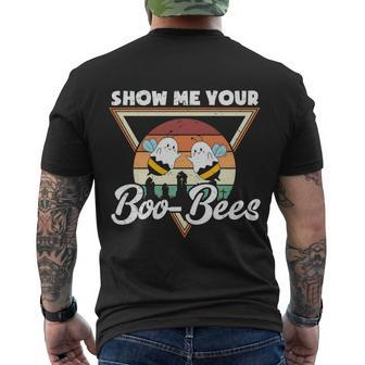Show Me Your Boo Bees Halloween Quote Men's Crewneck Short Sleeve Back Print T-shirt - Monsterry AU