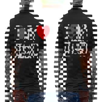 Sibling Quote I Love My Big Bro Heart Brother Men's T-shirt Back Print - Thegiftio