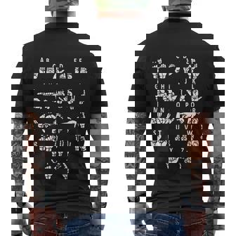 Sign Language Alphabet For Asl Interpreter Deaf Teacher Men's T-shirt Back Print - Thegiftio