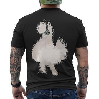Silkie Chicken Wearing Headphone Men's T-shirt Back Print - Thegiftio UK