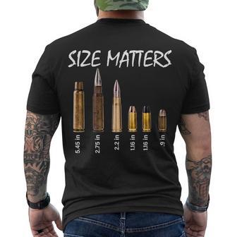 Size Matters Guns And Bullets Tshirt Men's Crewneck Short Sleeve Back Print T-shirt - Monsterry CA