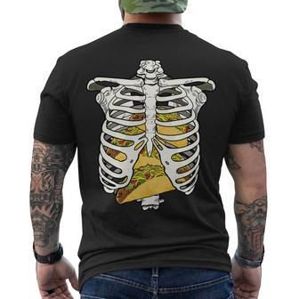Skeleton Rib Cage Filled With Tacos Tshirt Men's Crewneck Short Sleeve Back Print T-shirt - Monsterry UK
