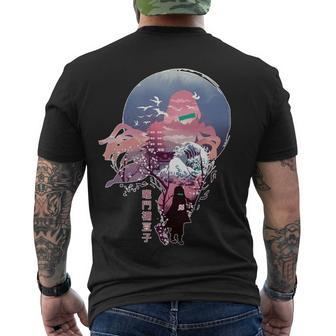 Slayers Demon Anime Nezuko Vaporwave Men's Crewneck Short Sleeve Back Print T-shirt - Monsterry UK
