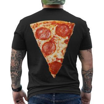 Slice Of Pepperoni Pizza Men's Crewneck Short Sleeve Back Print T-shirt - Monsterry AU