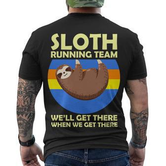 Sloth Running Team V2 Men's Crewneck Short Sleeve Back Print T-shirt - Monsterry