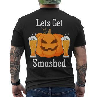 Lets Get Smashed Pumpkin Beer Halloween Party Men's T-shirt Back Print - Thegiftio UK