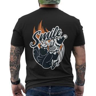 Smile Or Die Scary Clown Halloween Men's Crewneck Short Sleeve Back Print T-shirt - Monsterry CA