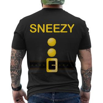Sneezy Dwarf Costume Men's Crewneck Short Sleeve Back Print T-shirt - Monsterry