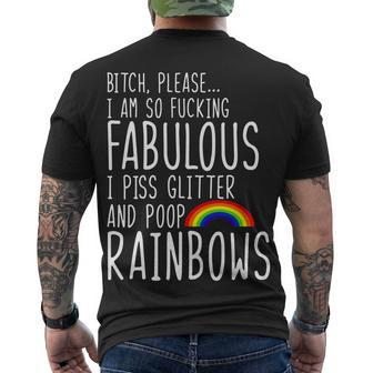 So Fabulous I Piss Glitter And Poop Rainbows Men's Crewneck Short Sleeve Back Print T-shirt - Monsterry AU