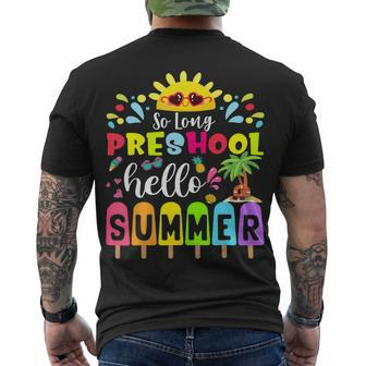 So Long Preschool Hello Summer Teacher Student V2 Men's T-shirt Back Print - Seseable