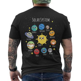 Solar System Childrens Illustration Men's Crewneck Short Sleeve Back Print T-shirt - Monsterry DE