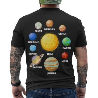 Solar System Planets Sun Mars Men's Crewneck Short Sleeve Back Print T-shirt - Monsterry UK