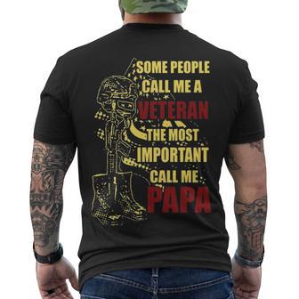 Some People Call Me Veteran Men's Crewneck Short Sleeve Back Print T-shirt - Monsterry CA