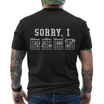 Sorry I Dgaf Funny Hidden Message Guitar Chords Tshirt Men's Crewneck Short Sleeve Back Print T-shirt - Monsterry CA
