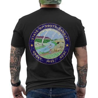 South Dakota Seal Tshirt Men's Crewneck Short Sleeve Back Print T-shirt - Monsterry UK