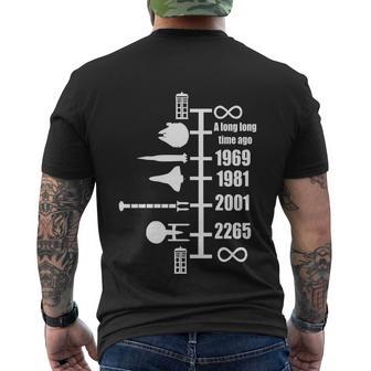 Spaceship Timeline Funny Sci Fi Star Retro Wars Trek Joke Cool Tshirt Men's Crewneck Short Sleeve Back Print T-shirt - Monsterry