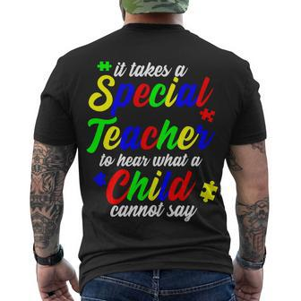 Special Autism Teacher Men's T-shirt Back Print - Thegiftio UK