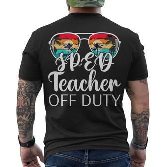 Special Education Sped Teacher Off Duty Sunglasses Beach Men's T-shirt Back Print - Seseable