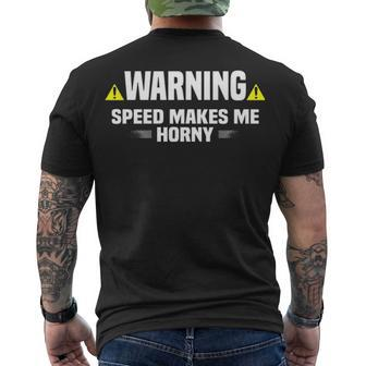 Speed Makes Me Men's Crewneck Short Sleeve Back Print T-shirt - Seseable