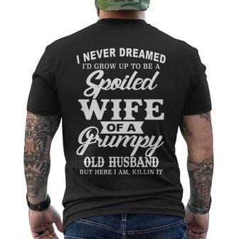 Spoiled Wife Of A Grumpy Old Husband V2 Men's Crewneck Short Sleeve Back Print T-shirt - Monsterry