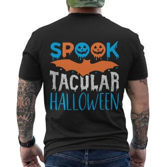 Spook Tacular Halloween Bat Halloween Quote Men's Crewneck Short Sleeve Back Print T-shirt - Monsterry