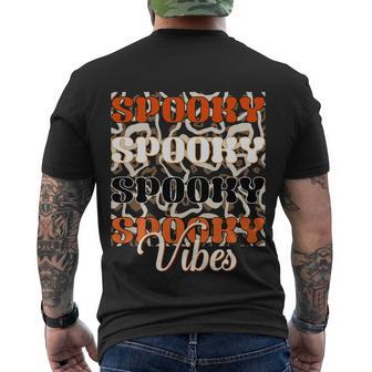 Spooky Spooky Spooky Spooky Vibes Halloween Quote V2 Men's Crewneck Short Sleeve Back Print T-shirt - Monsterry AU