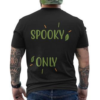 Spooky Vibes Only Halloween Quote V3 Men's Crewneck Short Sleeve Back Print T-shirt - Monsterry