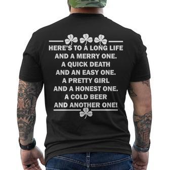 St Patricks Day Cold Beer Toast Tshirt Men's Crewneck Short Sleeve Back Print T-shirt - Monsterry UK