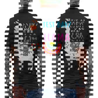 Staar Test Day No Problem Llama Teacher Testing Test Day V2 Men's T-shirt Back Print - Seseable